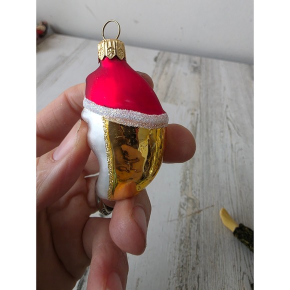 Vintage Moon anthromorphic glass glitter ornament Xmas tree - Picture 2 of 8